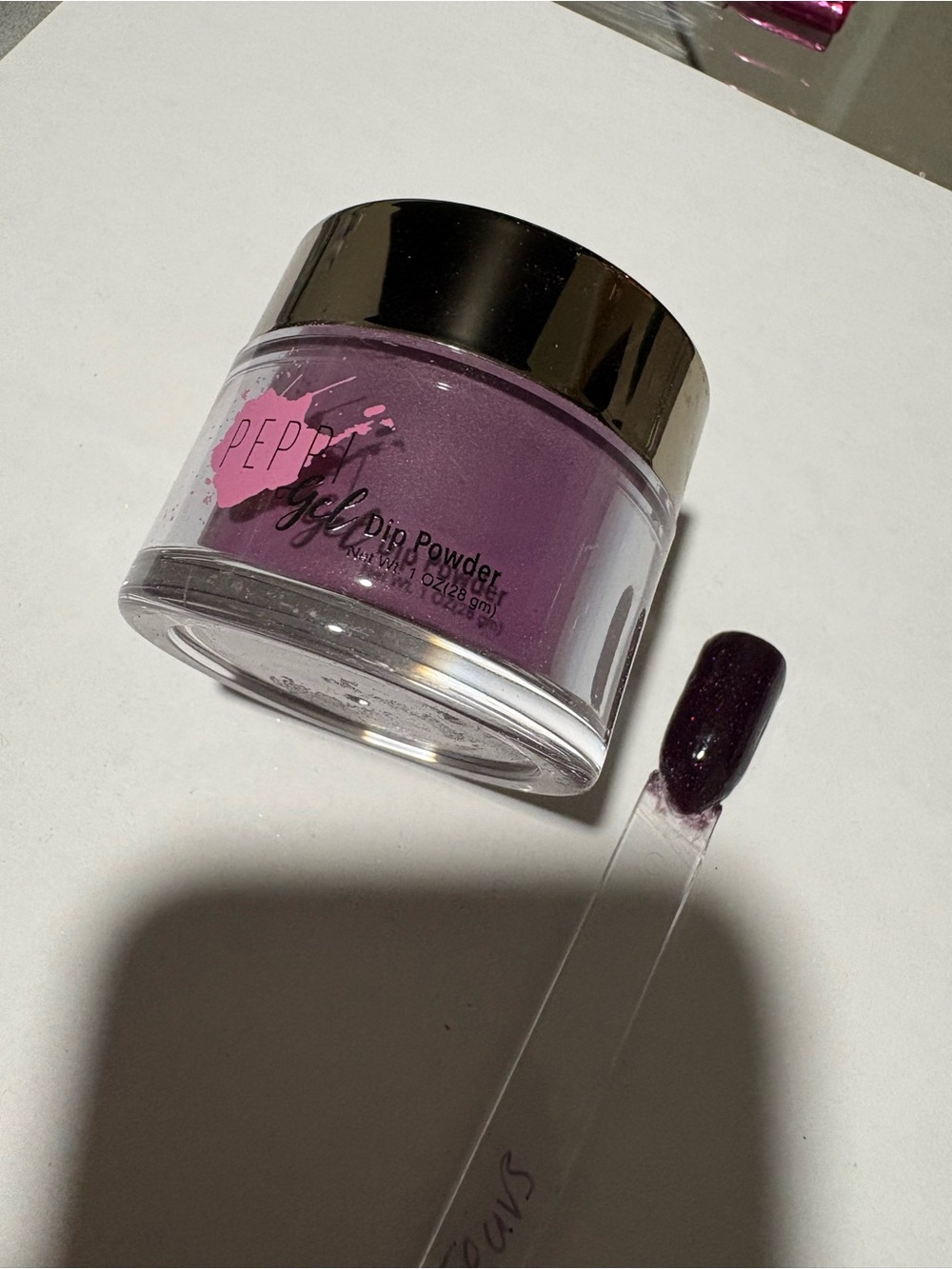 Peppi Gel Unicorn Tears purple sparkly dip nail powder